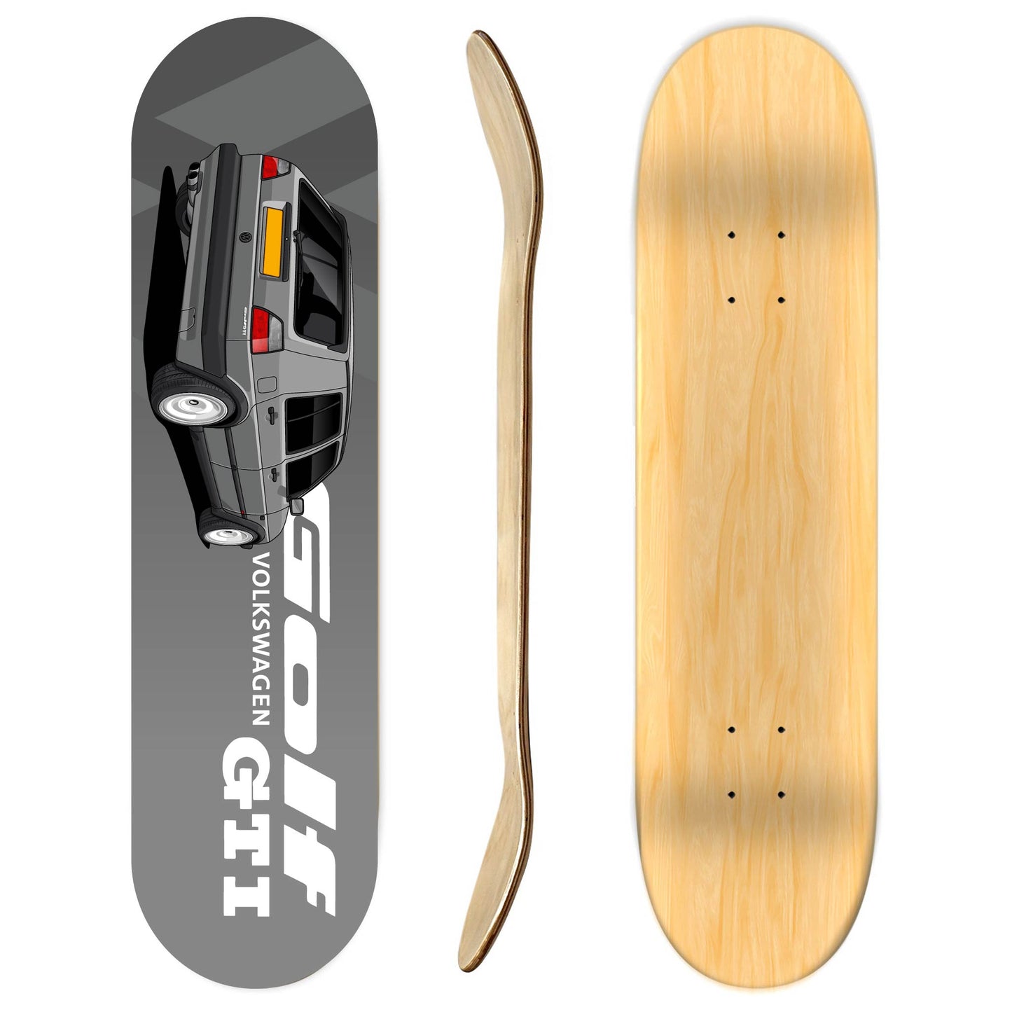 Volkswagen Golg Mk2 Rear End Skateboard Deck