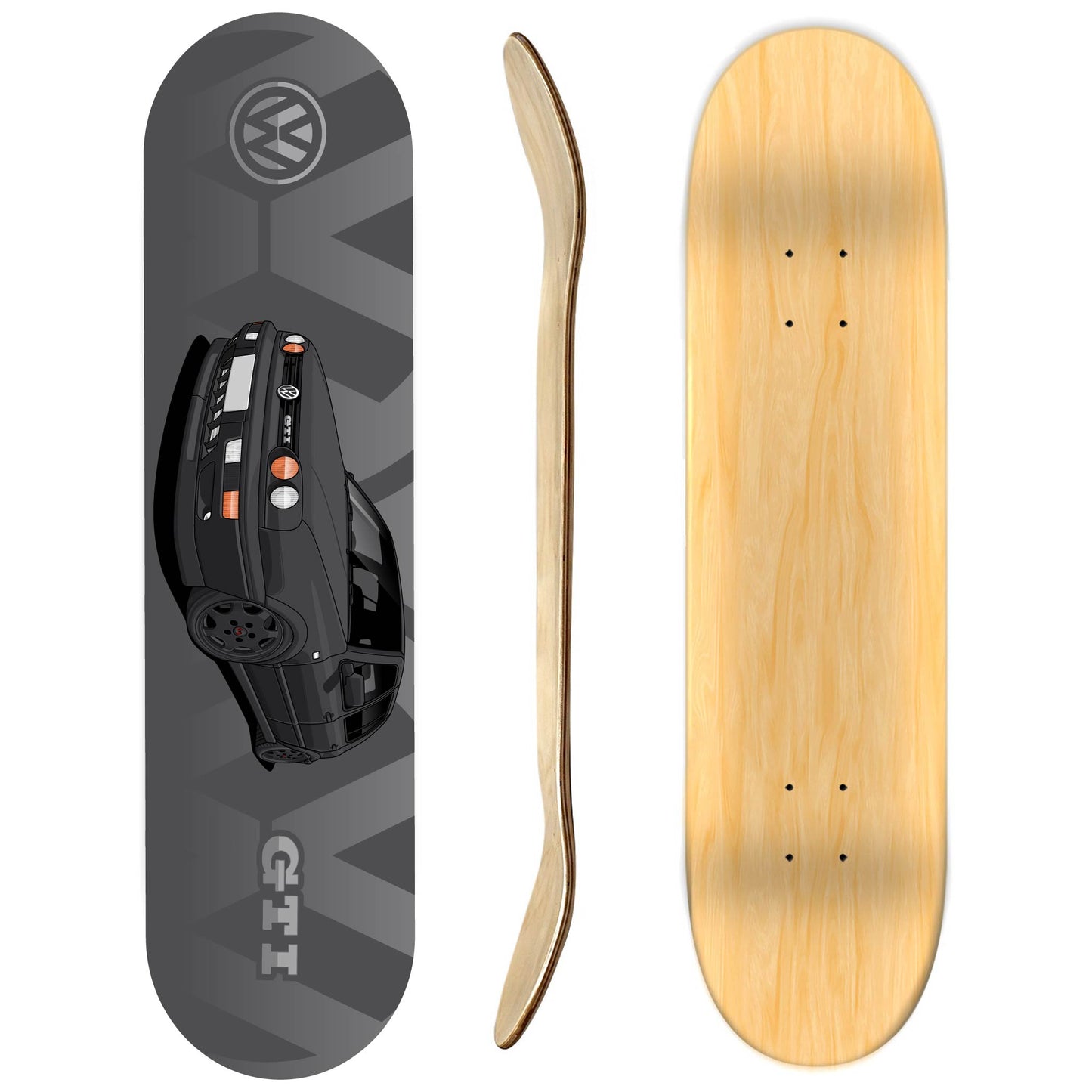 Volkswagen Golf GTI MK3 Skateboard deck vw logos
