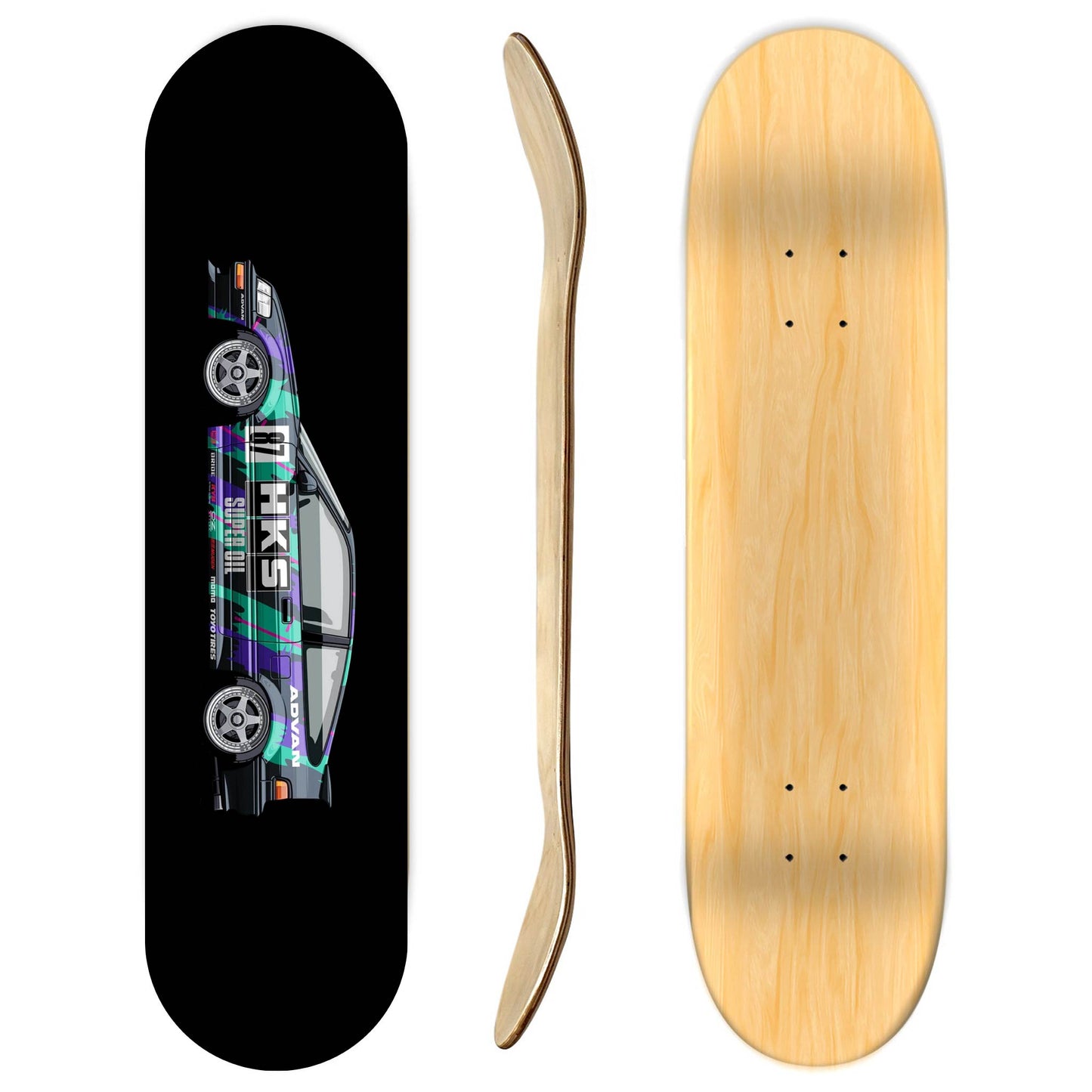 Honda CRX HKS livery Skateboard Deck
