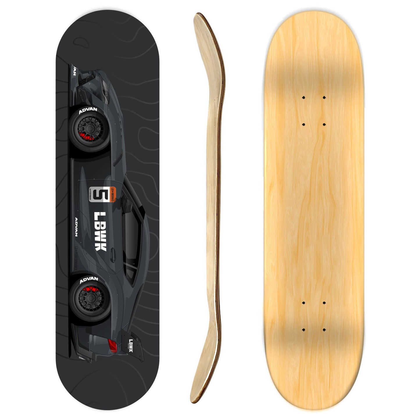 Toyota Supra skateboard deck