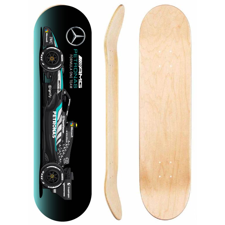 Mercedes 2026 F1 Skateboard Deck Petronas Gradient