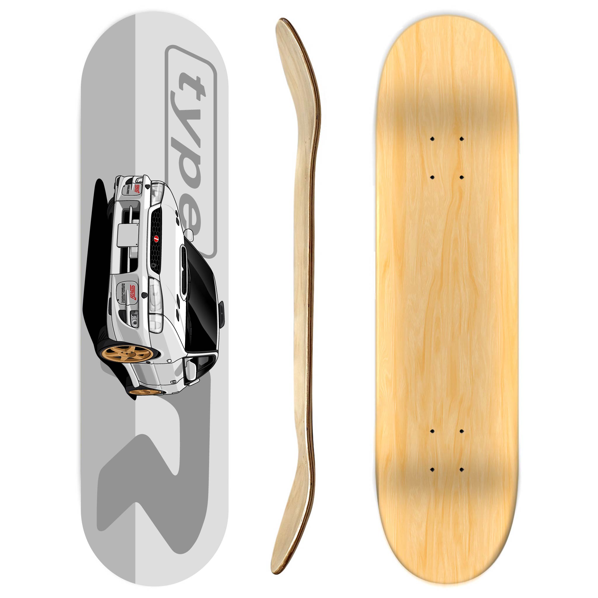 Subaru Impreza WRX STI Type R Skateboard deck – Pro Deck Headz